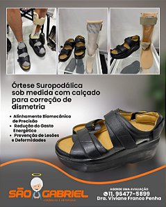 Órtese suropodalica sob medida com sandalia para correção