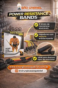 Kit Elástico Extensor para Exercícios com 11 Peças