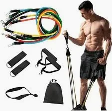 Kit Elástico Extensor para Exercícios com 11 Peças