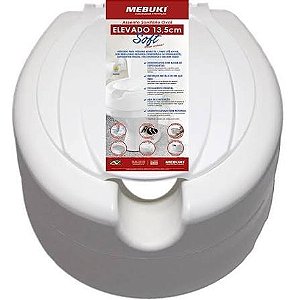 Assento Elevado de Vaso Sanitário Oval Soft Mebuki com Tampa - 13,5cm