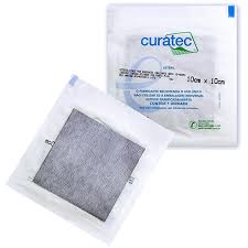 Curativo Carvão Ativado Com Prata Liso 10x10 Recortavél Curatec -01 unidade
