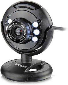 Webcam Multilaser WC045 Plug and Play 16MP Nightvision Mic Usb Preto