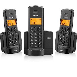 Telefone Sem Fio Com Identificador de Chamadas Viva Voz 2 Ramais Elgin - TSF8003