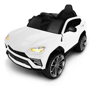 Mini Carro Elétrico Infantil com Controle Remoto e Som Branco Importway BW029BR