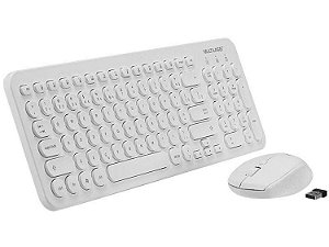 Kit Teclado e Mouse Compacto Wireless 2.4GHZ Teclas Redondas Branco TC232 Multilaser
