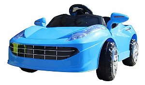 Mini Carro Elétrico Infantil 6v Importway Com Luzes De Farol Azul