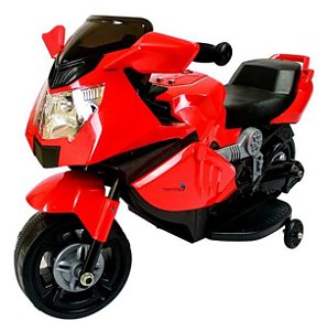 Mini Moto Elétrica Infantil 6V Vermelha com Luzes e Som Importway BW044VM