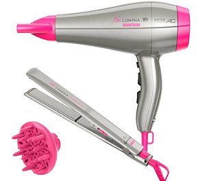 Kit Secador e Prancha Gama New Lumina  Bivolt