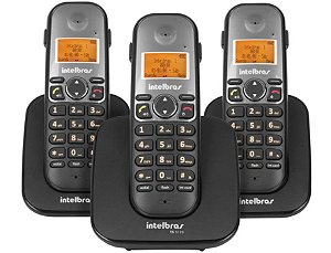 Telefone Sem Fio TS 5123 Preto Ramal / Identificador de Chamadas Intelbras