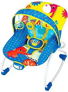 Cadeira de Descanso Vibratória Rocker Azul Coruja Mastela 6913 Ibimboo