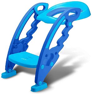 Redutor de Assento Multilaser com Escada Step Potty Azul Multikids Baby BB051