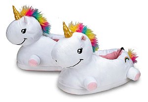 Pantufa Importway Unicórnio Arco-Íris 3D 39/41 G IWP3DU3941