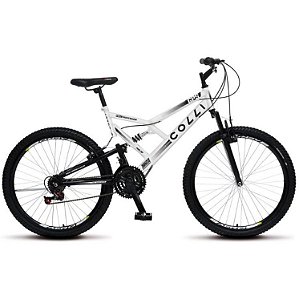 Bicicleta Colli GPS Aro 26 Dupla suspensão 21M Branco 148-05D