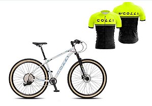 Kit Colli Bicicleta Colli Allure Premium Aro 29 Quadro 17'' Branco 1617S-0100D + Camisa Ciclista