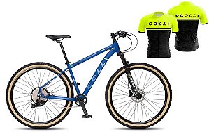 Kit Colli Bicicleta Colli Allure Premium Aro 29 Quadro 17'' Azul 1617S-0124D + Camisa Ciclista