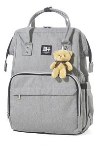 Mochila Maternidade Impermeável Cinza Grande BH Store BHSMOC476
