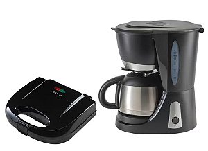 Kit Agratto Cafeteira Elétrica Thermo Inox 25 Xícaras 110v CET25-01 + Sanduicheira Black SA-01 110V