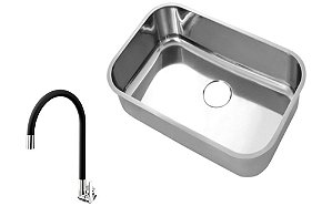 Kit Docol Torneira de Parede Galiflex Preta 00967457 + Cuba Invicta 56x34x18 CS2 S/V 01699404