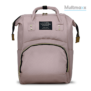 Mochila Maternidade Impermeável Rosa Grande Multmaxx