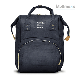 Mochila Maternidade Impermeável Preta Grande Multmaxx