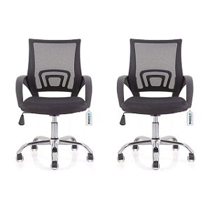 Kit Multmaxx Cadeiras de escritório Ergonômica com apoio de braço OC-002 MTX042 - 2 UNIDADES