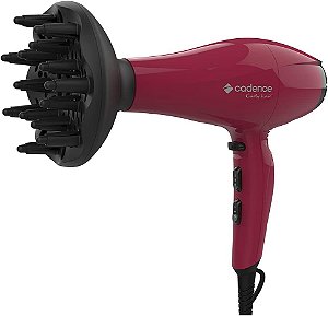 Secador de Cabelos Cadence Curly Hair com Difusor 110v 1900w Vinho SEC530