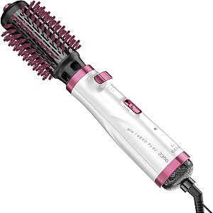 Escova Modeladora Gama New Turbo Plus 2300 Rotating Styler 1100W Branca/Rosa 110V