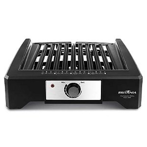 Churrasqueira Elétrica Britânia Preto BCQ2000 Flame Grelha Argentina 1800W 220V