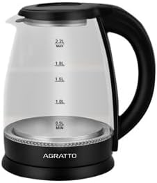 Chaleira Elétrica Agratto Aroma Preto/Vidro 2,2L 1500W ACEV01I-02 220V