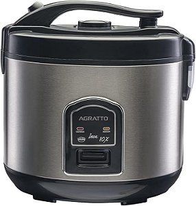 Panela De Arroz Elétrica Agratto PAI10X Visor Vidro 10 Xícaras Inox 700W 220V