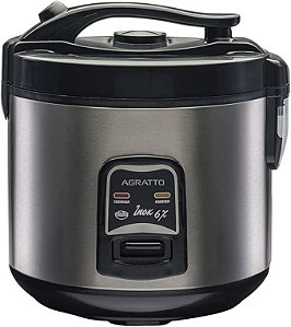 Panela De Arroz Elétrica PAI6X Agratto Visor Vidro 6 Xícaras Inox 400W 220V