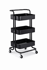 CARRINHO ORGANIZADOR COM RODINHAS PRETO MULTMAXX MTX129