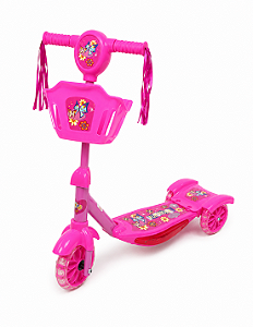 Patinete Infantil Musical 3 Rodas com Cestinha Multmaxx MTX142 Rosa