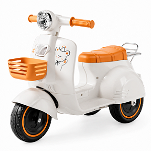 MOTO ELETRICA INFANTIL LAMBRETA COM CESTA MULTMAXX BRANCA MTX168