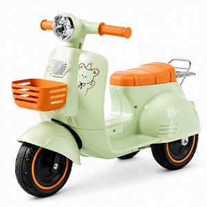 MOTO ELETRICA INFANTIL LAMBRETA COM CESTA MULTMAXX VERDE MTX167