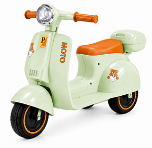MOTO ELETRICA INFANTIL LAMBRETA COM BAGAGEIRO VERDE MULTMAXX MTX166
