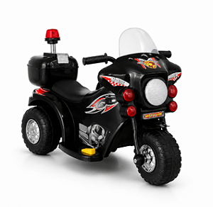 MOTO ELETRICA INFANTIL POLICE MULTMAXX PRETA MTX176