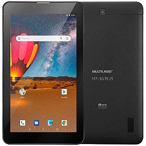 Tablet Multilaser M7 3G Plus Dual Chip Quad Core 1 GB de Ram Memória 16 GB Tela 7 Preto