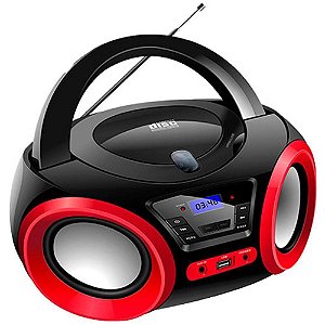 Rádio Portátil Lenoxx Boombox BD1370 Bluetooth Rádio FM e CD Player 5W Preto