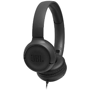 Fone de ouvido supra-auricular JBL T500 com fio Preto