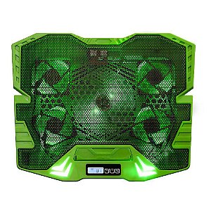 Cooler gamer com 5 fans led verde 3000rpm multilaser AC292