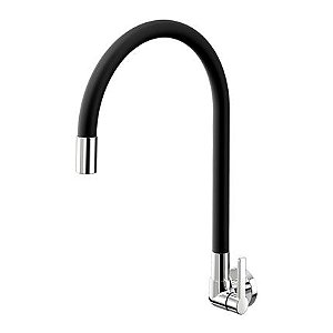 Torneira para Cozinha de Parede Docol Galiflex Chrome Preta 00967457
