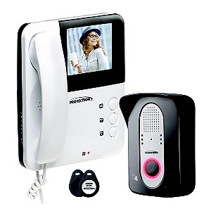 Vídeo Porteiro Colorido RFID Para 3 Câmeras Protection PT-3500