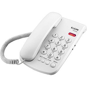 Telefone Elgin De Mesa Com Fio Bloqueador Branco Tcf-2000B