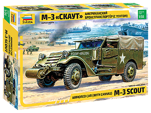 Zvezda - Armored "Scout Car" with Canvas M3 - 1/35