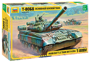 Zvezda - Russian main battle tank with ERA T-80BV - 1/35