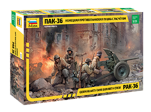 Zvezda - German anti-tank gun PAK-36 with crew - 1/35