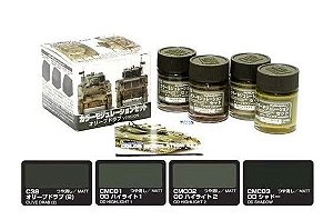 GUNZE SANGYO - COLOR MODULATION SET OLIVE DRAB - CONJUNTO DE TINTAS