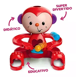 Macaco Zuquinha Escorrega Bolinha Brinquedo Educativo Elka