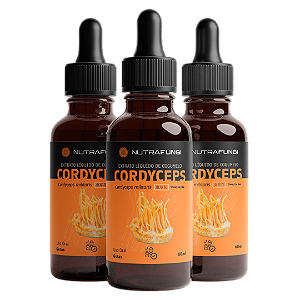 KIT 3 Extratos de Cogumelo Cordyceps. 60 mL